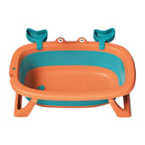 Maxbell Folding Baby Bath Tub Lovely Baby Shower Basin for Baby Shower Gift Bathroom Orange