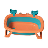Maxbell Folding Baby Bath Tub Lovely Baby Shower Basin for Baby Shower Gift Bathroom Orange