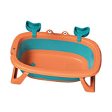 Maxbell Folding Baby Bath Tub Lovely Baby Shower Basin for Baby Shower Gift Bathroom Orange