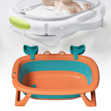 Maxbell Folding Baby Bath Tub Lovely Baby Shower Basin for Baby Shower Gift Bathroom Orange