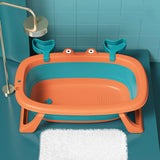 Maxbell Folding Baby Bath Tub Lovely Baby Shower Basin for Baby Shower Gift Bathroom Orange