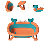 Maxbell Folding Baby Bath Tub Lovely Baby Shower Basin for Baby Shower Gift Bathroom Orange