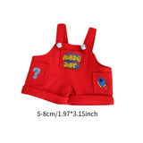 Maxbell Mini Doll Clothes Stylish Party Favors Festival Gift Decoration Doll Outfits Red Overalls
