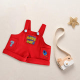 Maxbell Mini Doll Clothes Stylish Party Favors Festival Gift Decoration Doll Outfits Red Overalls