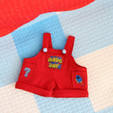 Maxbell Mini Doll Clothes Stylish Party Favors Festival Gift Decoration Doll Outfits Red Overalls