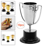 Maxbell 10Pcs Mini Award Trophies Cup Small Trophy for Appreciation Gifts Game Prize Argent