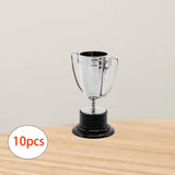 Maxbell 10Pcs Mini Award Trophies Cup Small Trophy for Appreciation Gifts Game Prize Argent