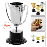 Maxbell 10Pcs Mini Award Trophies Cup Small Trophy for Appreciation Gifts Game Prize Argent
