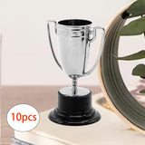 Maxbell 10Pcs Mini Award Trophies Cup Small Trophy for Appreciation Gifts Game Prize Argent