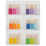 Maxbell 18x Wood Peg Dolls Preschool Learning Fine Motor Skill Toys for Kids Painted Style A