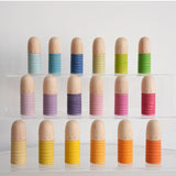 Maxbell 18x Wood Peg Dolls Preschool Learning Fine Motor Skill Toys for Kids Painted Style A