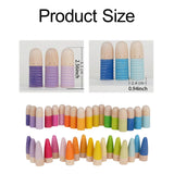 Maxbell 18x Wood Peg Dolls Preschool Learning Fine Motor Skill Toys for Kids Painted Style B