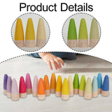 Maxbell 18x Wood Peg Dolls Preschool Learning Fine Motor Skill Toys for Kids Painted Style B