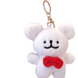 Maxbell Plush Doll Pendant Lightweight Character Ornament for Kids Adults Gifts Idea red bow tie