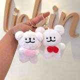 Maxbell Plush Doll Pendant Lightweight Character Ornament for Kids Adults Gifts Idea red bow tie