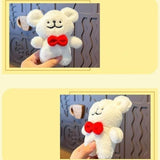 Maxbell Plush Doll Pendant Lightweight Character Ornament for Kids Adults Gifts Idea red bow tie