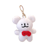 Maxbell Plush Doll Pendant Lightweight Character Ornament for Kids Adults Gifts Idea red bow tie