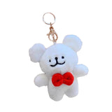 Maxbell Plush Doll Pendant Lightweight Character Ornament for Kids Adults Gifts Idea red bow tie