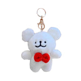 Maxbell Plush Doll Pendant Lightweight Character Ornament for Kids Adults Gifts Idea red bow tie