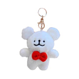 Maxbell Plush Doll Pendant Lightweight Character Ornament for Kids Adults Gifts Idea red bow tie