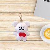 Maxbell Plush Doll Pendant Lightweight Character Ornament for Kids Adults Gifts Idea red bow tie
