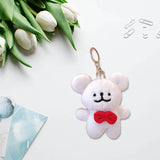 Maxbell Plush Doll Pendant Lightweight Character Ornament for Kids Adults Gifts Idea red bow tie