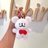 Maxbell Plush Doll Pendant Lightweight Character Ornament for Kids Adults Gifts Idea red bow tie