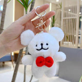 Maxbell Plush Doll Pendant Lightweight Character Ornament for Kids Adults Gifts Idea red bow tie