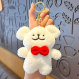 Maxbell Plush Doll Pendant Lightweight Character Ornament for Kids Adults Gifts Idea red bow tie