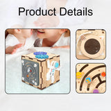 Maxbell Kids Activity Cube Wooden Sensory Toy for 1 2 3 Year Old Boys Girls Children Astronaut