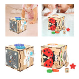 Maxbell Kids Activity Cube Wooden Sensory Toy for 1 2 3 Year Old Boys Girls Children Astronaut
