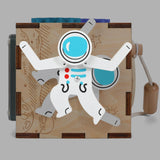 Maxbell Kids Activity Cube Wooden Sensory Toy for 1 2 3 Year Old Boys Girls Children Astronaut