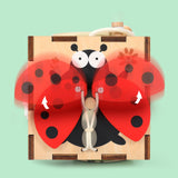 Maxbell Kids Activity Cube Wooden Sensory Toy for 1 2 3 Year Old Boys Girls Children Ladybug