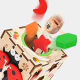 Maxbell Kids Activity Cube Wooden Sensory Toy for 1 2 3 Year Old Boys Girls Children Ladybug