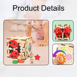 Maxbell Kids Activity Cube Wooden Sensory Toy for 1 2 3 Year Old Boys Girls Children Ladybug