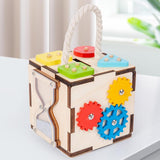 Maxbell Wooden Activity Cube Developmental Learning Toy for Toddlers Kids Boys Girls