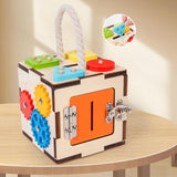 Maxbell Wooden Activity Cube Developmental Learning Toy for Toddlers Kids Boys Girls