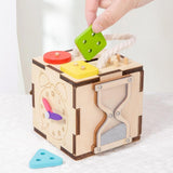 Maxbell Wooden Activity Cube Developmental Learning Toy for Toddlers Kids Boys Girls