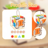 Maxbell Wooden Activity Cube Developmental Learning Toy for Toddlers Kids Boys Girls
