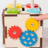 Maxbell Wooden Activity Cube Developmental Learning Toy for Toddlers Kids Boys Girls