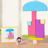 Maxbell Building Blocks Developmental Toys DIY Visual Perception Wood Balance Blocks