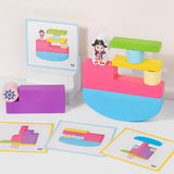 Maxbell Building Blocks Developmental Toys DIY Visual Perception Wood Balance Blocks