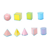 Maxbell 9Pcs 3D Geometric Solids Folding Geometric Shapes for Elementary School Kids