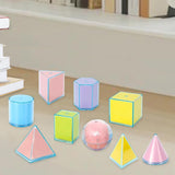 Maxbell 9Pcs 3D Geometric Solids Folding Geometric Shapes for Elementary School Kids