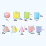 Maxbell 9Pcs 3D Geometric Solids Folding Geometric Shapes for Elementary School Kids