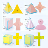 Maxbell 9Pcs 3D Geometric Solids Folding Geometric Shapes for Elementary School Kids