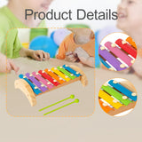 Maxbell 8 Tone Wood Xylophone Hand Knock Piano Toy for Concert Music Lessons Outside