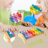 Maxbell 8 Tone Wood Xylophone Hand Knock Piano Toy for Concert Music Lessons Outside