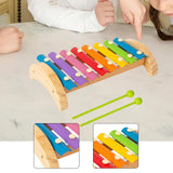 Maxbell 8 Tone Wood Xylophone Hand Knock Piano Toy for Concert Music Lessons Outside