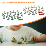 Maxbell 18Pcs Soldier Models 1/35 Birthday Gifts Miniature Figurines for Games Hobby Green